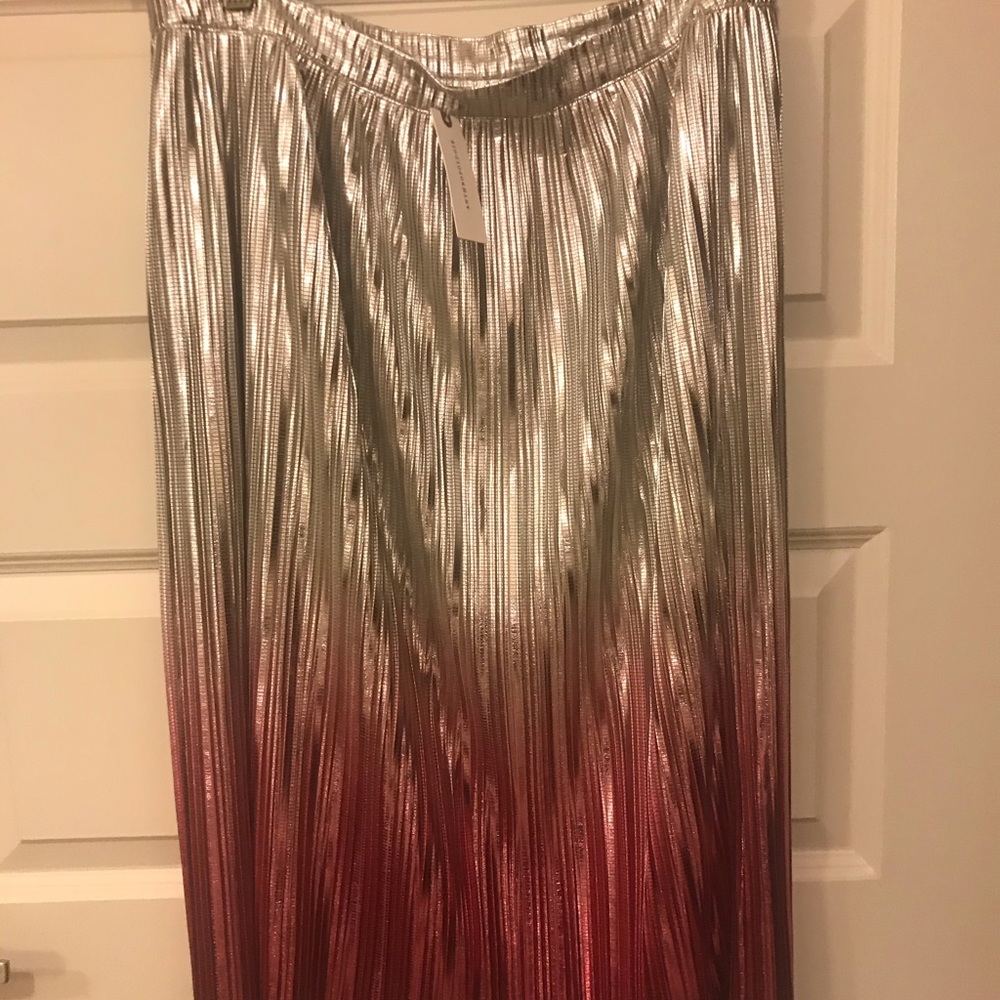 Anthropology A-line Gold and Pink Skirt